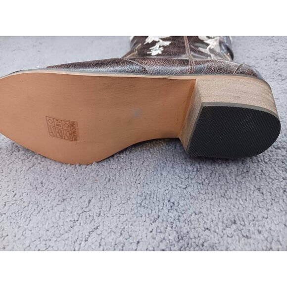 🆕SheSole Women's Brown Western Cowboy Boots Square Toe Mid Calf Cowgirl Boots - Picture 3 of 13